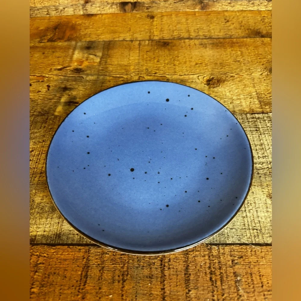 RARE Set Of 8 Porvasal Dotted 6.5 Inch Appetizer Plates Made In Spain 0618